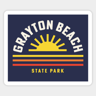 Grayton Beach State Park Florida Retro Vintage Stripes Sunset Magnet